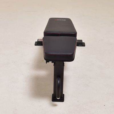Sit Up Bench Exercise Equipment with Metal Frame and Red Adjustable Backrest