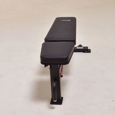 Sit Up Bench Exercise Equipment with Metal Frame and Red Adjustable Backrest