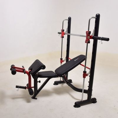 Men's Red Fitness Gym Equipment Squat Rack Weight Lifting Exercise Bench