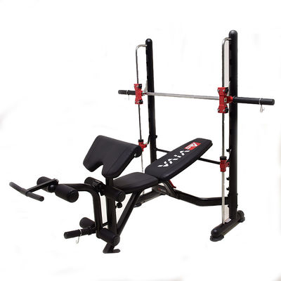 Indoor Weight Lifting Bench and Power Rack for Strength Training in Dark Grey