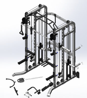 2-layer Thicken Coating Grey/Black Smith Machine Multi Home Gym for Your Home Workout