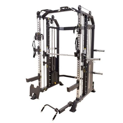 Integrated Gym Trainer Power Rack Fitness Rack in Silver Grey for All-in-One Training