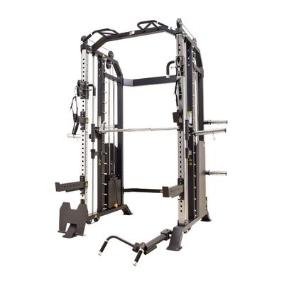 Integrated Gym Trainer Power Rack Fitness Rack in Silver Grey for All-in-One Training