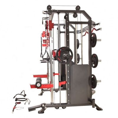 2024 Men's Black Matt 3 In 1 Fitness Power Rack Multi Functional Trainer Smith Machine