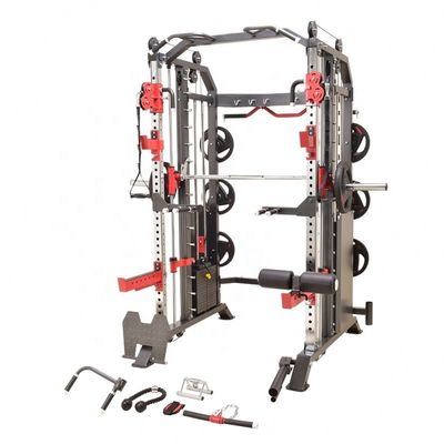 2024 Men's Black Matt 3 In 1 Fitness Power Rack Multi Functional Trainer Smith Machine