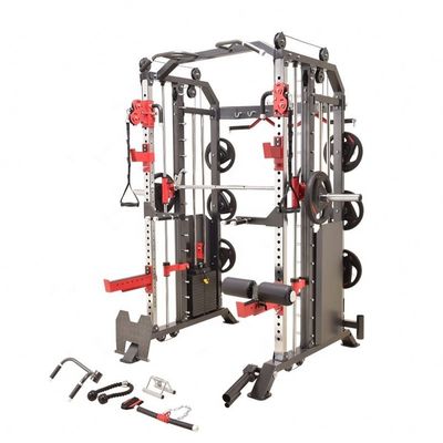 2024 Men's Black Matt 3 In 1 Fitness Power Rack Multi Functional Trainer Smith Machine