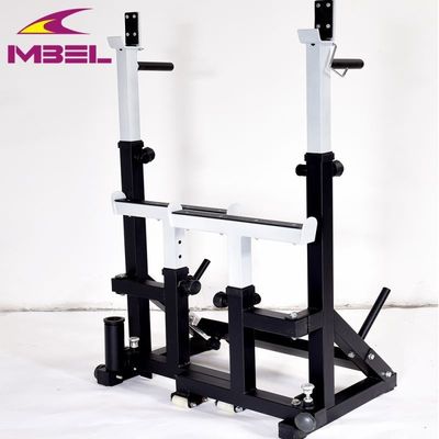 GREY/BLACK Folded Power Fitness Rack Integrated Gym Trainer for Space-Saving Workouts