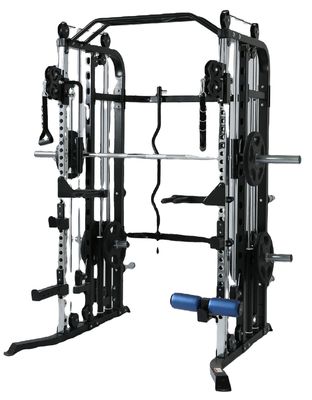 Red Multifunctional Trainer Smith Machine for Men Home and Gym Workout Equipment