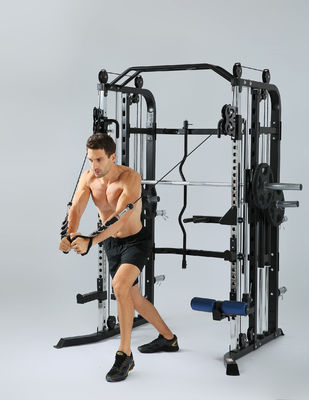 Red Multifunctional Trainer Smith Machine for Men Home and Gym Workout Equipment