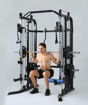 Red Multifunctional Trainer Smith Machine for Men Home and Gym Workout Equipment