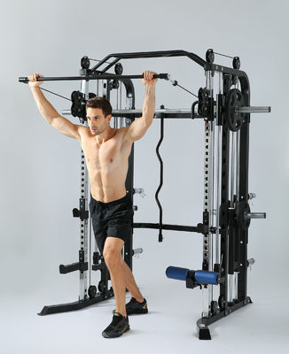 Red Multifunctional Trainer Smith Machine for Men Home and Gym Workout Equipment