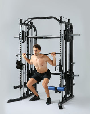 Red Multifunctional Trainer Smith Machine for Men Home and Gym Workout Equipment