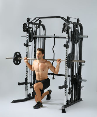 Red Multifunctional Trainer Smith Machine for Men Home and Gym Workout Equipment