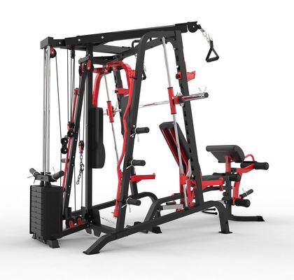 Gym Equipment Grey/Black Multi Function Smith Machine With Weight Stack For Home