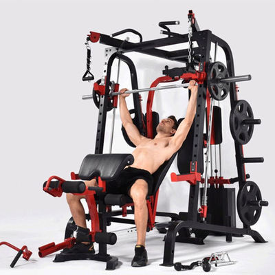 Gym Equipment Grey/Black Multi Function Smith Machine With Weight Stack For Home