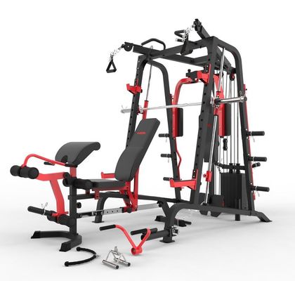 Gym Equipment Grey/Black Multi Function Smith Machine With Weight Stack For Home