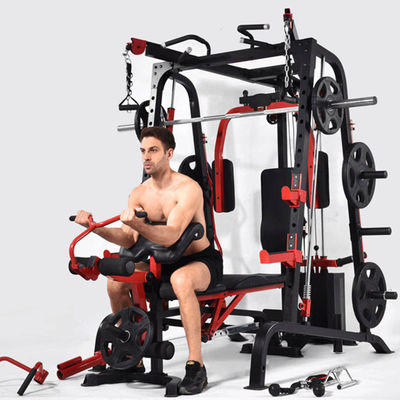 Gym Equipment Grey/Black Multi Function Smith Machine With Weight Stack For Home