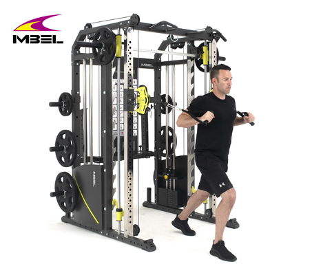 Customized Multi Function Gym Adjustable Cable Gym Squat Rack with 90Lbs Weight Stack