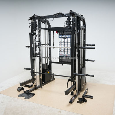 Customized Multi Function Gym Adjustable Cable Gym Squat Rack with 90Lbs Weight Stack