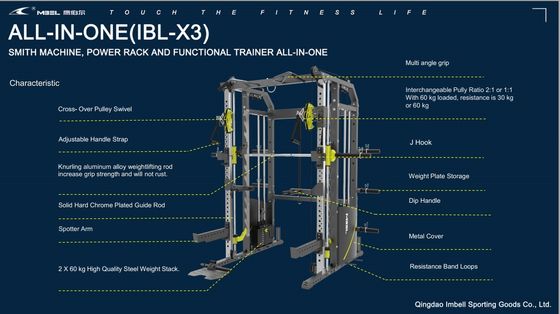 Black Matt Sport Equipment Power Squat Rack Mutli Function Station Smith Machine K.W. 320 KGS